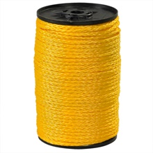 3/16", 450 lb, Yellow Hollow Braided Polypropylene Rope