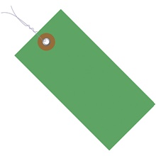 4 3/4 x 2 3/8" Green Tyvek® Shipping Tags - Pre-Wired