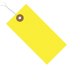 6 1/4 x 3 1/8" Yellow Tyvek® Shipping Tags - Pre-Wired