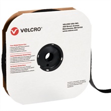 1 1/2" x 75' - Hook - Black VELCRO® Brand Tape - Individual Strips