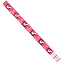 3/4 x 10" Pink "Age Verified" Tyvek® Wristbands