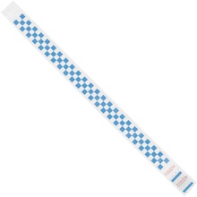 3/4 x 10" Blue Checkerboard Tyvek® Wristbands