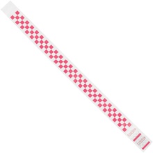 3/4 x 10" Pink Checkerboard Tyvek® Wristbands