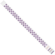 3/4 x 10" Purple Checkerboard Tyvek® Wristbands