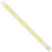 3/4 x 10" Yellow Checkerboard Tyvek® Wristbands