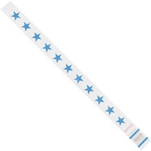 3/4 x 10" Blue Stars Tyvek® Wristbands