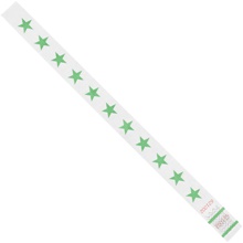 3/4 x 10" Green Stars Tyvek® Wristbands