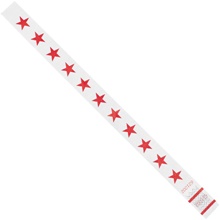 3/4 x 10" Red Stars Tyvek® Wristbands