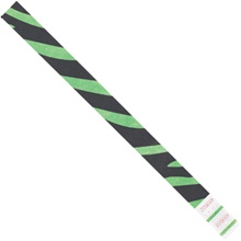 3/4 x 10" Green Zebra Stripe Tyvek® Wristbands