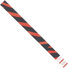 3/4 x 10" Red Zebra Stripe Tyvek® Wristbands