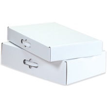 18 1/4 x 11 3/8 x 2 11/16" White Corrugated Carrying Cases