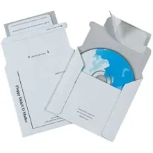 5 1/8 x 5" Foam Lined White CD Mailers