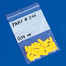 9 x 12" - 4 Mil Minigrip® White Block Reclosable Poly Bags w/ Hang Holes