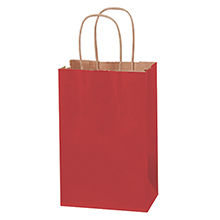 5 1/2 x 3 1/4 x 8 3/8" Red Tinted Shopping Bags