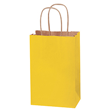 5 1/2 x 3 1/4 x 8 3/8" Yellow Tinted Shopping Bags