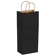 5 1/2 x 3 1/4 x 13" Black Tinted Shopping Bags
