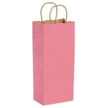5 1/2 x 3 1/4 x 13" Pink Tinted Shopping Bags