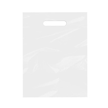 9 x 12" - 2 Mil White Merchandise Bags with die-cut handles
