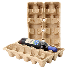 1,2 or 4 Wine Bottle Pulp Shipper Trays
