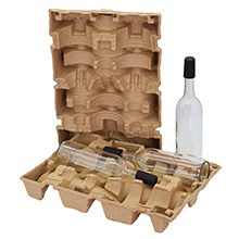 3, 6 or 9 Wine Bottle Pulp Shipper Trays