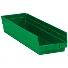23 5/8 x 6 5/8 x 4" Green Plastic Shelf Bin Boxes