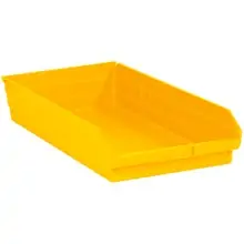 23 5/8 x 11 1/8 x 4" Yellow Plastic Shelf Bin Boxes
