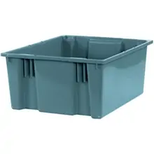 20 7/8 x 18 1/4 x 9 7/8" Gray Stack & Nest Containers