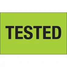 1 1/4 x 2" - "Tested" (Fluorescent Green) Labels