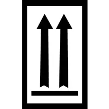 3 x 5" - (Two Black Arrows Over Black Bar) Arrow Labels