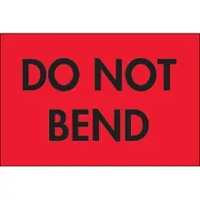 2 x 3" - "Do Not Bend" (Fluorescent Red) Labels