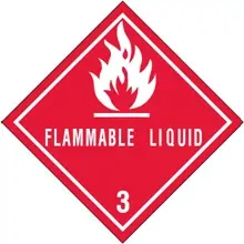 4 x 4" - "Flammable Liquids - 3" Labels