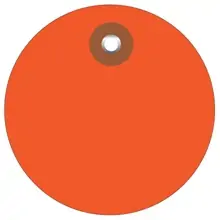 2" Orange Plastic Circle Tags