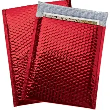 9 x 11 1/2" Red Glamour Bubble Mailers