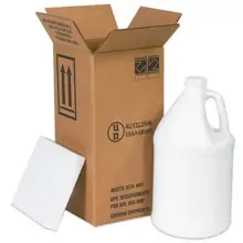 6 x 6 x 12 3/4" 1 - 1 Gallon Plastic Jug Shipper Kit