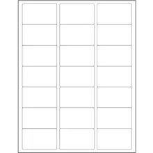 2 1/2 x 1 1/2" White Rectangle Laser Labels