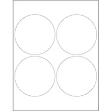 4" White Circle Laser Labels