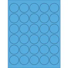 1 1/2" Fluorescent Blue Circle Laser Labels