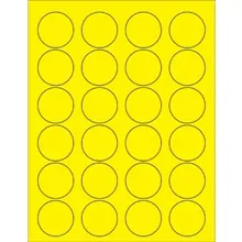 1 5/8" Fluorescent Yellow Circle Laser Labels