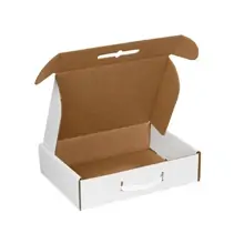 12 1/8 x 9 1/4 x 3" White Corrugated Carrying Cases