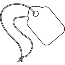 1 3/4 x 2 7/8" White Merchandise Tags - Pre-Strung