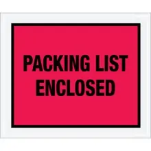 10 x 12" Red "Packing List Enclosed" Envelopes