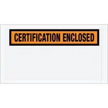 5 1/2 x 10" Orange "Certification Enclosed" Envelopes