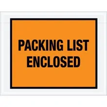 7 x 5 1/2" Orange "Packing List Enclosed" Envelopes