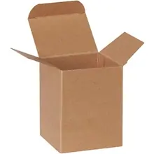 3 x 2 1/2 x 4" Kraft Reverse Tuck Folding Cartons