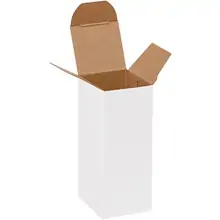 1 1/2 x 1 1/2 x 4" White Reverse Tuck Folding Cartons