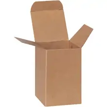 2 1/2 x 2 1/2 x 4" Kraft Reverse Tuck Folding Cartons