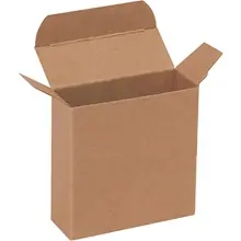 3 1/2 x 1 1/4 x 3 1/2" Kraft Reverse Tuck Folding Cartons