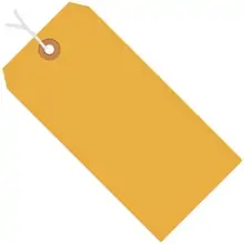 3 3/4 x 1 7/8" Fluorescent Orange 13 Pt. Shipping Tags - Pre-Strung