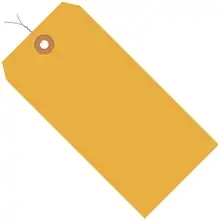 3 3/4 x 1 7/8" Fluorescent Orange 13 Pt. Shipping Tags - Pre-Wired