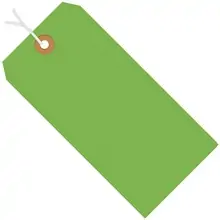 3 1/4 x 1 5/8" Green 13 Pt. Shipping Tags - Pre-Strung